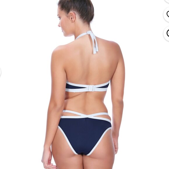 💙 Freya “Marina” Halter Bikini Top – Navy & White | Size 34F (US) - Picture 3 of 7